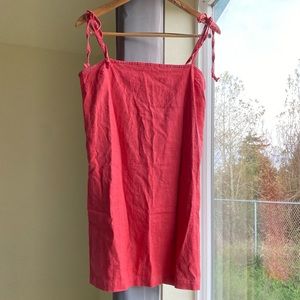 UO Urban Renewal Linen Tie-Shoulder Mini Dress